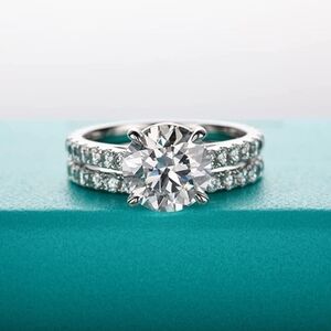 CERTIFIED 14k White Gold 4.14cttw Diamond Ring Engagement Moissanite 925 Wedding